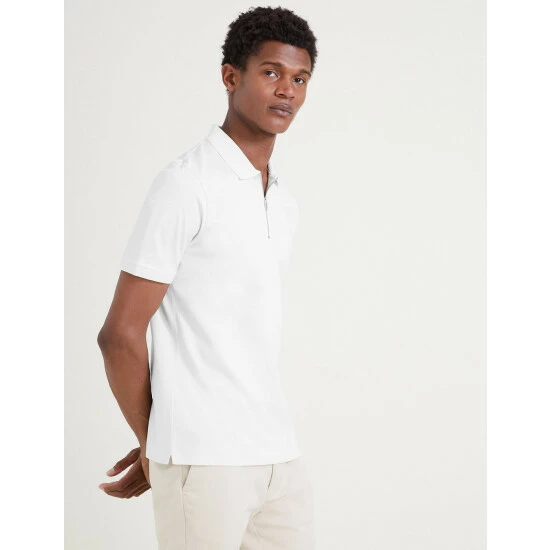 Autograph Slim Fit Cotton Polo Shirt Men Light Natural 3 Autograph Slim Fit Cotton Polo Shirt Men Light Natural - Image 3