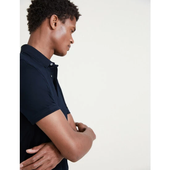 Autograph Slim Fit Premium Cotton Polo Shirt Men White 4 Autograph Slim Fit Premium Cotton Polo Shirt Men White - Image 4