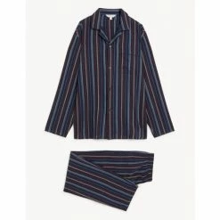 Autograph Cotton Blend Striped Pyjama Set Men Multi
