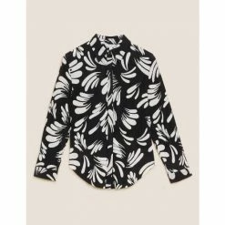 Autograph Jersey Plisse Printed Shirt Women Black/black