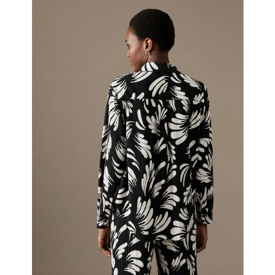 Autograph Jersey Plisse Printed Shirt Women Black/black 5 Autograph Jersey Plisse Printed Shirt Women Black/black - Image 5