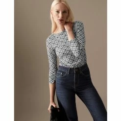 Autograph Pure Tencel™ Printed Round Neck Top Women Navy Mix 8 Autograph Pure Tencel™ Printed Round Neck Top Women Navy Mix -autograph Shop unnamed file 2742