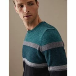Autograph Pure Cashmere Striped Crew Neck Jumper Men Black Mix -autograph Shop unnamed file 2792