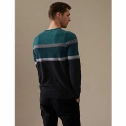 Autograph Pure Cashmere Striped Crew Neck Jumper Men Black Mix -autograph Shop unnamed file 2793