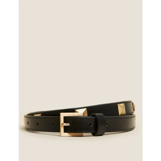 Autograph Leather Skinny Studded Jeans Belt Women Black 1 Autograph Leather Skinny Studded Jeans Belt Women Black