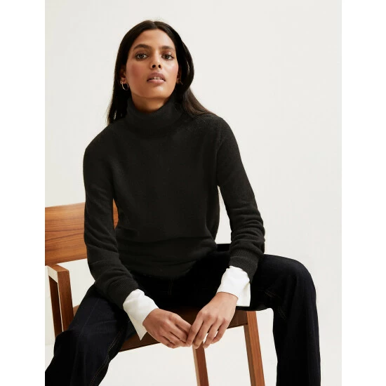 Autograph Pure Cashmere Roll Neck Jumper Women Medium Navy 4 Autograph Pure Cashmere Roll Neck Jumper Women Medium Navy - Image 4