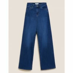 Autograph Luxury High Waisted Wide Leg Jeans Women Light Indigo