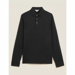 Autograph Cotton Rich Polo Shirt Men Charcoal Mix