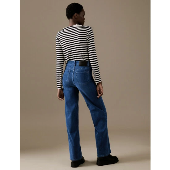 Autograph Luxury High Waisted Wide Leg Jeans Women Light Indigo 4 Autograph Luxury High Waisted Wide Leg Jeans Women Light Indigo - Image 4