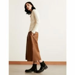 Autograph Leather Midaxi A-Line Skirt Women Cognac -autograph Shop unnamed file 2859