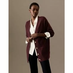 Autograph Pure Cashmere V-Neck Button Front Cardigan Women Dark Burgundy 13 Autograph Pure Cashmere V-Neck Button Front Cardigan Women Dark Burgundy -autograph Shop unnamed file 2871