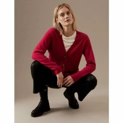 Autograph Pure Cashmere V-Neck Button Front Cardigan Women Dark Burgundy 19 Autograph Pure Cashmere V-Neck Button Front Cardigan Women Dark Burgundy -autograph Shop unnamed file 2877