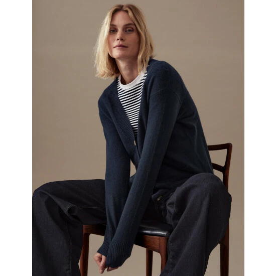 Autograph Pure Cashmere V-Neck Button Front Cardigan Women Dark Burgundy 11 Autograph Pure Cashmere V-Neck Button Front Cardigan Women Dark Burgundy - Image 11