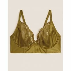 Autograph Amalfi Embroidery Longline Plunge Bra A-E Lingerie Chartreuse