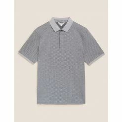 Autograph Premium Cotton Jacquard Polo Shirt Men Black Mix