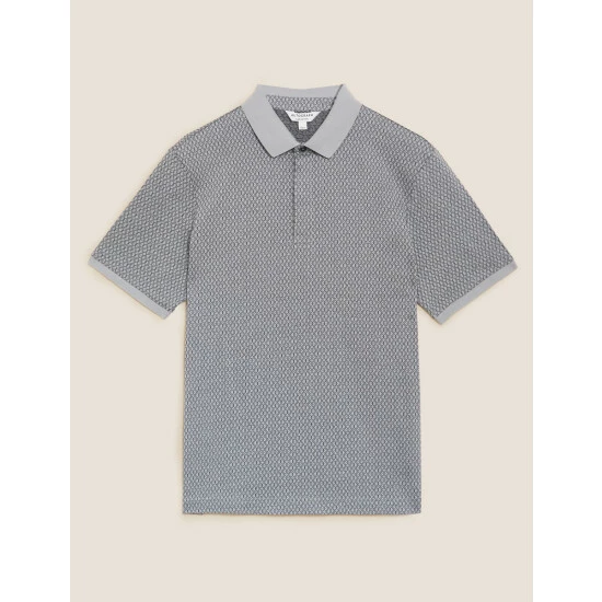 Autograph Premium Cotton Jacquard Polo Shirt Men Black Mix 1 Autograph Premium Cotton Jacquard Polo Shirt Men Black Mix