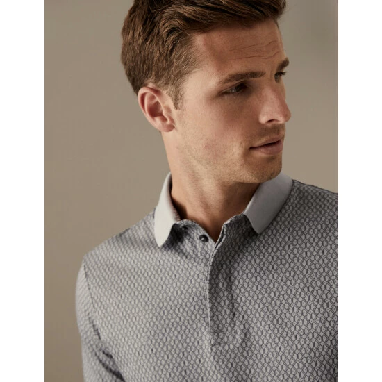 Autograph Premium Cotton Jacquard Polo Shirt Men Black Mix 2 Autograph Premium Cotton Jacquard Polo Shirt Men Black Mix - Image 2