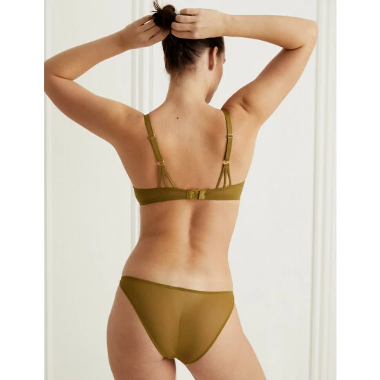 Autograph Amalfi Satin Embroidery Brazilian Knickers Lingerie Chartreuse 4 Autograph Amalfi Satin Embroidery Brazilian Knickers Lingerie Chartreuse - Image 4