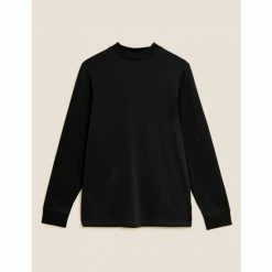 Autograph Cotton Rich Funnel Neck T-Shirt Men Black