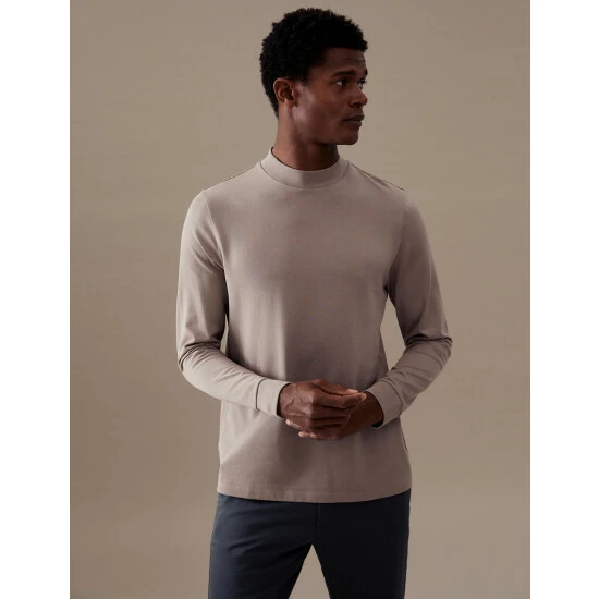 Autograph Cotton Rich Funnel Neck T-Shirt Men Black 7 Autograph Cotton Rich Funnel Neck T-Shirt Men Black - Image 7