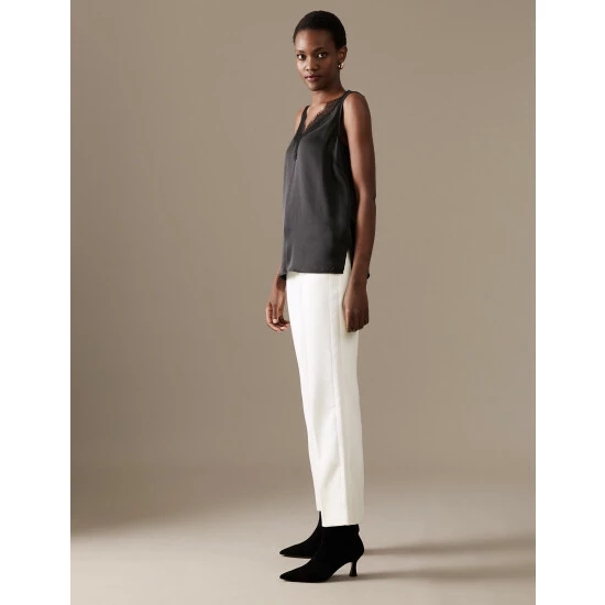 Autograph Tuxedo Straight Leg Trousers Women Ivory 2 Autograph Tuxedo Straight Leg Trousers Women Ivory - Image 2