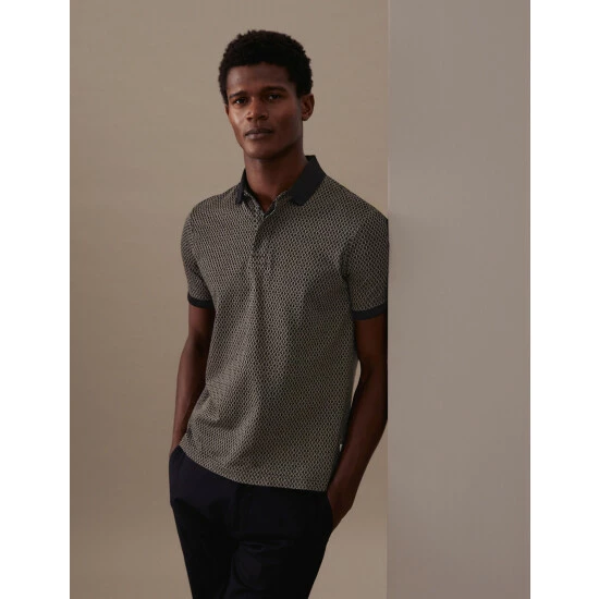 Autograph Premium Cotton Jacquard Polo Shirt Men Black Mix 7 Autograph Premium Cotton Jacquard Polo Shirt Men Black Mix - Image 7
