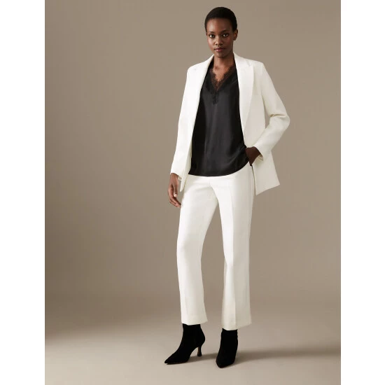 Autograph Tuxedo Straight Leg Trousers Women Ivory 7 Autograph Tuxedo Straight Leg Trousers Women Ivory - Image 7