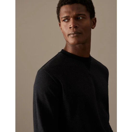 Autograph Premium Cotton Rich Loungewear Sweatshirt Men Charcoal Mix 2 Autograph Premium Cotton Rich Loungewear Sweatshirt Men Charcoal Mix - Image 2