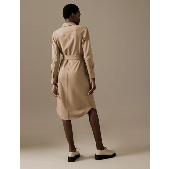 Autograph Belted Midi Shirt Dress Women Spice 5 Autograph Belted Midi Shirt Dress Women Spice - Image 5