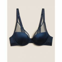 Autograph Tivoli Mesh Wired Plunge Bra A-E Lingerie Claret