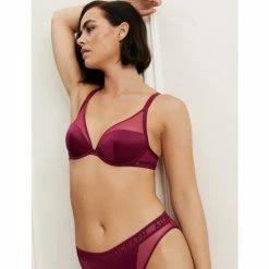 Autograph Tivoli Mesh Wired Plunge Bra A-E Lingerie Claret -autograph Shop unnamed file 328