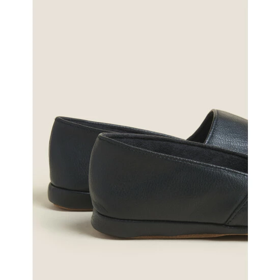 Autograph Leather Mule Slippers With Freshfeet™ Men Black 1 Autograph Leather Mule Slippers With Freshfeet™ Men Black