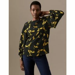 Autograph Leaf Print Blouson Sleeve Blouse Women Black Mix 12 Autograph Leaf Print Blouson Sleeve Blouse Women Black Mix -autograph Shop unnamed file 356