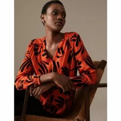 Autograph Printed Drape Neck Blouse Women Orange Mix 11 Autograph Printed Drape Neck Blouse Women Orange Mix -autograph Shop unnamed file 379