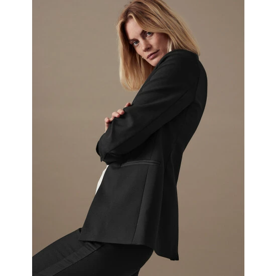 Autograph Single Breasted Tuxedo Blazer With Wool Women Black 2 Autograph Single Breasted Tuxedo Blazer With Wool Women Black - Image 2