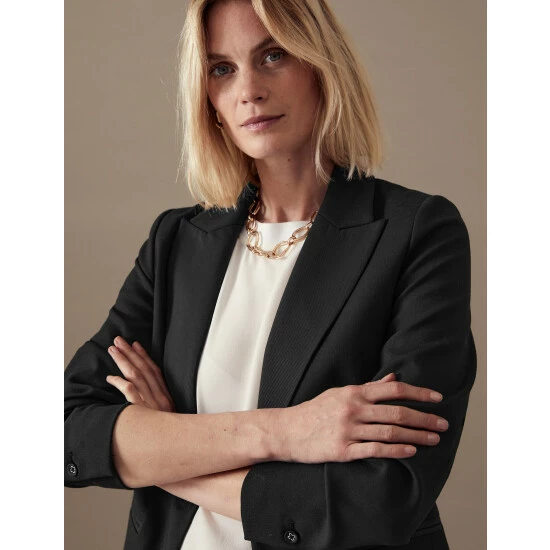 Autograph Single Breasted Tuxedo Blazer With Wool Women Black 4 Autograph Single Breasted Tuxedo Blazer With Wool Women Black - Image 4