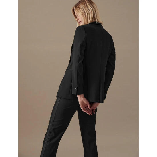 Autograph Single Breasted Tuxedo Blazer With Wool Women Black 5 Autograph Single Breasted Tuxedo Blazer With Wool Women Black - Image 5