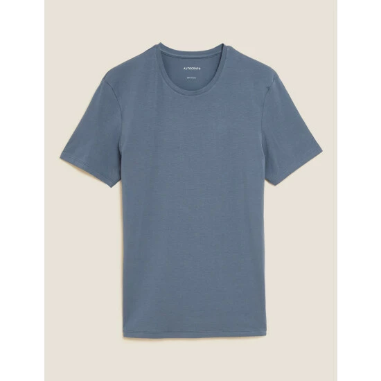 Autograph Premium Cotton T-Shirt Vest Men Light Airforce 9 Autograph Premium Cotton T-Shirt Vest Men Light Airforce - Image 9