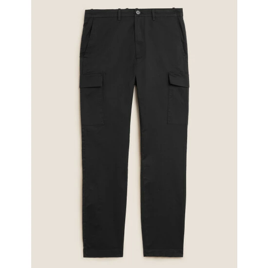 Autograph Slim Fit Cotton Rich Stretch Cargo Trousers Men Dark Navy 1 Autograph Slim Fit Cotton Rich Stretch Cargo Trousers Men Dark Navy