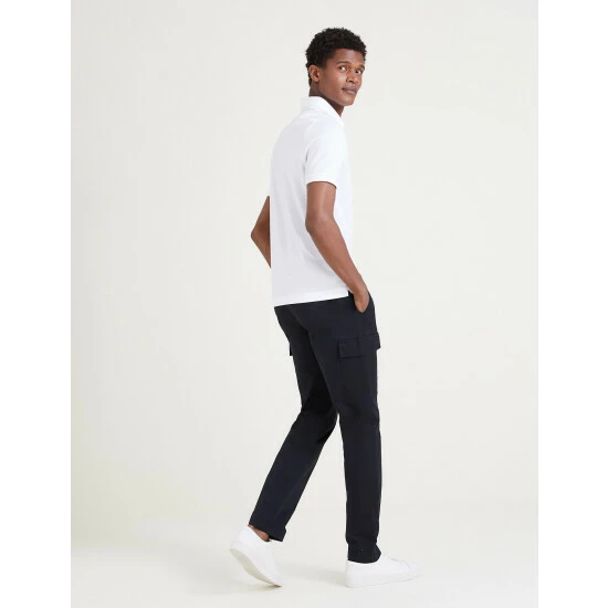 Autograph Slim Fit Cotton Rich Stretch Cargo Trousers Men Dark Navy 2 Autograph Slim Fit Cotton Rich Stretch Cargo Trousers Men Dark Navy - Image 2