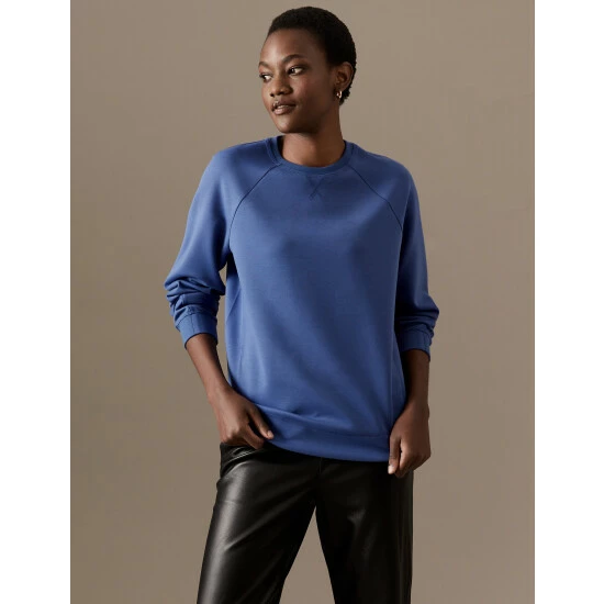 Autograph Scuba Crew Neck Sweatshirt Women Medium Beige 2 Autograph Scuba Crew Neck Sweatshirt Women Medium Beige - Image 2