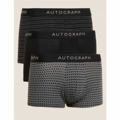 Autograph 3pk Premium Cotton Assorted Hipsters Men Black Mix