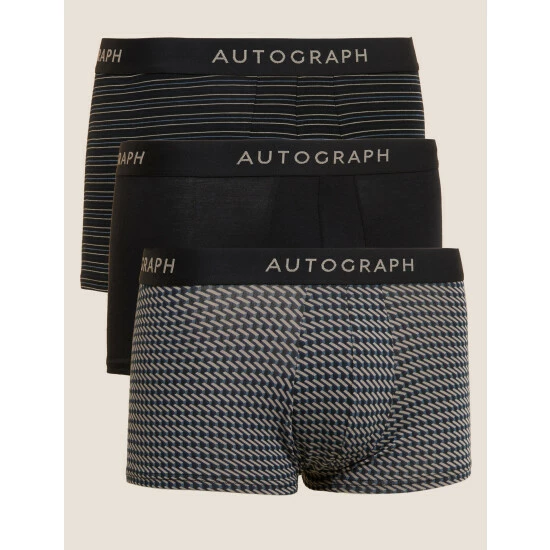 Autograph 3pk Premium Cotton Assorted Hipsters Men Black Mix 1 Autograph 3pk Premium Cotton Assorted Hipsters Men Black Mix