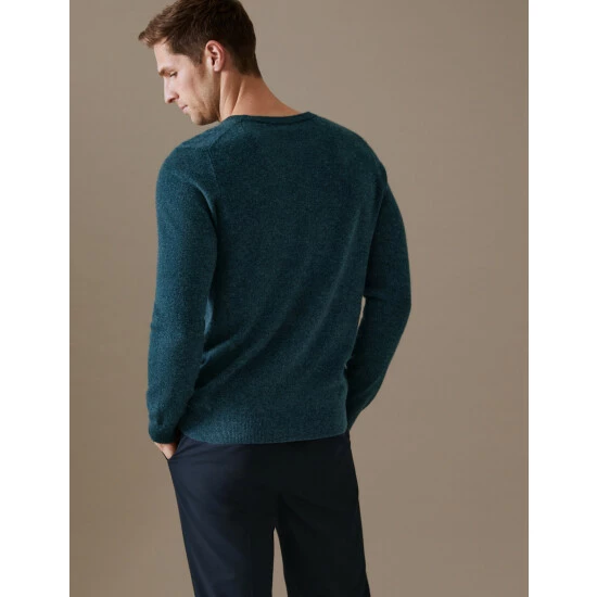 Autograph Pure Cashmere V-Neck Jumper Men Light Pink 5 Autograph Pure Cashmere V-Neck Jumper Men Light Pink - Image 5