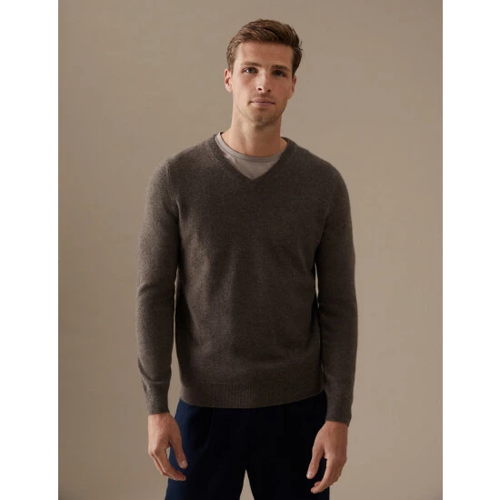 Autograph Pure Cashmere V-Neck Jumper Men Light Pink 10 Autograph Pure Cashmere V-Neck Jumper Men Light Pink - Image 10