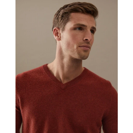 Autograph Pure Cashmere V-Neck Jumper Men Light Pink 11 Autograph Pure Cashmere V-Neck Jumper Men Light Pink - Image 11