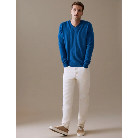 Autograph Pure Cashmere V-Neck Jumper Men Light Pink 14 Autograph Pure Cashmere V-Neck Jumper Men Light Pink - Image 14