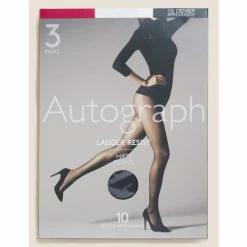 Autograph 3pk 10 Denier Ladder Resist Matt Tights Lingerie Black 16 Autograph 3pk 10 Denier Ladder Resist Matt Tights Lingerie Black -autograph Shop unnamed file 527