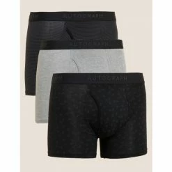 Autograph 3pk Premium Cotton Assorted Pattern Trunks Men Black Mix -autograph Shop unnamed file 533