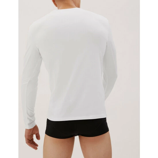 Autograph Premium Cotton Long Sleeve Vest Men Black 2 Autograph Premium Cotton Long Sleeve Vest Men Black - Image 2